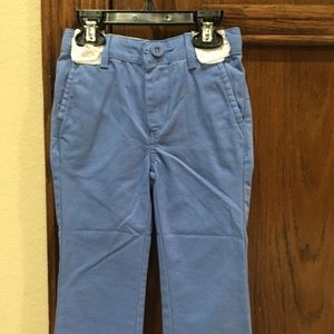 Blue flat front pants